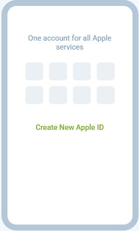 Sign in with another Apple ID or tap Create New Apple ID