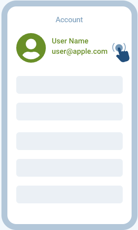 Tap your name on the Account screen