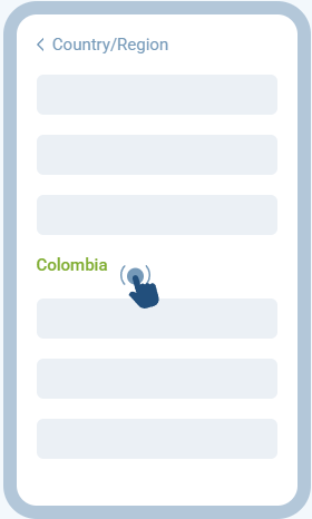 Choose a country or region from the list
